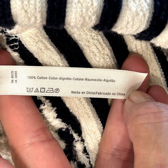 FREE PEOPLE Come On Over Striped Tunic Dress Pockets Beach Small Cotton Sweater - Picture 9 of 10